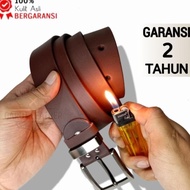 Men's Genuine Leather Belt/ Men's Leather Belt/ Genuine Buckle Garut Leather Belt