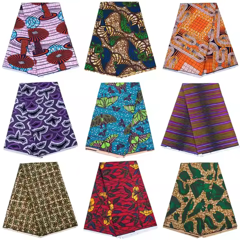 New Ankara African Real Wax Fabric Nigerian Wax Print Fabric High Quality 100% Polyester Fabric for 