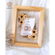 3D picture frame with 2 mica glass sides, dried flower picture frame in many sizes