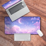 Desk Mat Kawaii Sky, Desk Mat Purple, Pastel Gaming Mouse Pad XXL, Lavender Sky Themed Laptop Mat, Cute Desk Accessories