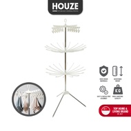 HOUZE - Yima 3-Tier Tripod Clothing Rack (White) - Laundry | Rack | Organizer | Towels