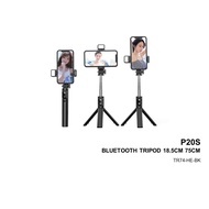 P20s Wireless Selfiestick Mini Flexible Phone Tripod Selfie Stick with Led Light Remote Control 18.5