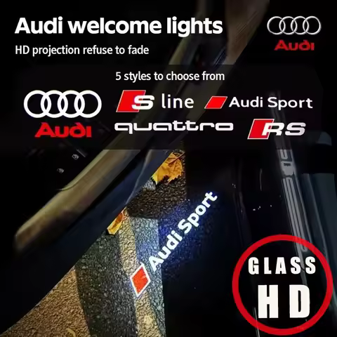 Glass HD car door projector high definition welcome lights For Audi C7 C6 C5 B5 B6 B7 B8 B9 D3 Q3 Q5