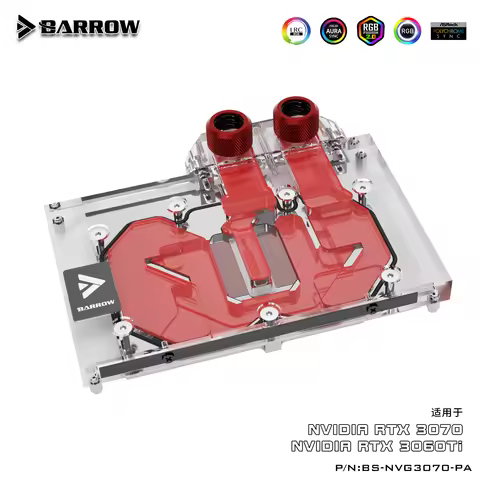 BARROW Full Cover water block Graphics Card Block use for NVIDIA RTX 3070/3060Ti GPU card block Foun