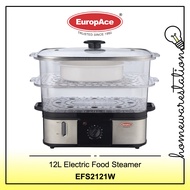 EuropAce 2 Tier (2 in 1) 12L Large Capacity Food Steamer EFS2121W/ EFS 2121W (1 Year Warranty)