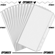 OPTIMISTIVF 6Pcs Zipper Binder Pouches, PVC Waterproof 6-Hole Binder Pockets, A6 Receipt Bag Transpa