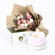 FarEastFlora.com - Gourmet Hamper - ME02 - Flowers with The Pine Garden Lychee Martini Cake