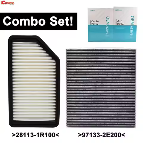 Combo Set Engine Cabin Pollen Air Filter 28113-1R100 For Hyundai Accent RB Veloster FS Kia Rio UB 20