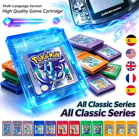 Pokémon Game Card GBC Pokémon Cartridge Bundle Red/Blue/Crystal/Gold/Silver/Yellow/Green Multilingua