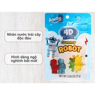 Amos Robot 4D Gummy Candy 72g Pack for Children