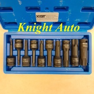 KGT 10pcs 1/2'' T30-T100 Drive Pneumatic Air Torx Key Bit Socket Set ID35976 / ID36104