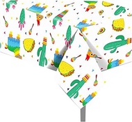 CC HOME 1Pc Mexican Cactus Party Plastic Tablecloth 54 x 87 Inch Long Table Cover, Mexican Fiesta Pa