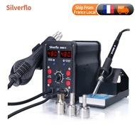 Silverflo 8586D-II Soldering Station 2 IN 1 Soldering Iron Hot Air Station Welding Rework Station wi