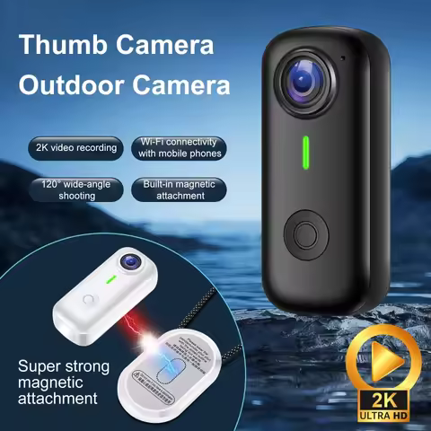 2K WIFI Pocket Camera Magnetic Wearable Camcorder 120° Wide-Angle Shooting Portable Action Thumb Cam