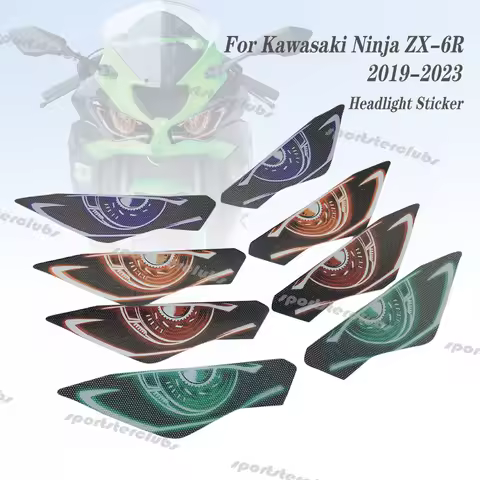 Motorcycle Headlight Sticker Decal Headlamp Protection Guard Decal For Kawasaki Ninja ZX-6R ZX6R ZX6