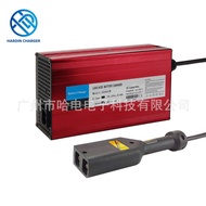 36V18A แบตเตอรี่ตะกั่วกรดรถเข็นสำหรับตีกอล์ฟที่ชาร์จสีแดงมาตรฐาน110V พร้อมมอเตอร์ไซค์ไฟฟ้ามุมฉาก