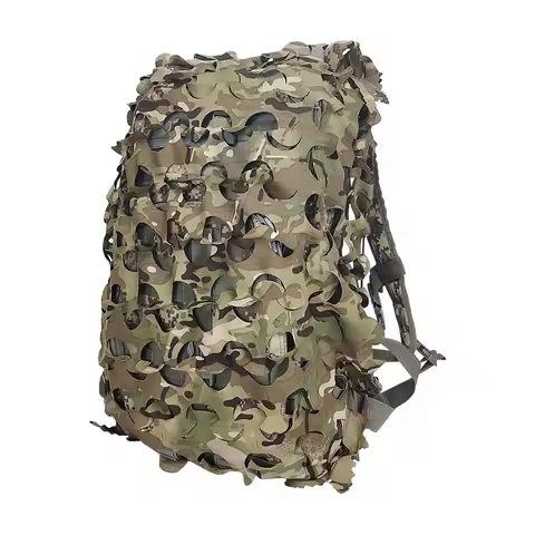 3D Camo Net Backpack Cover 60L 80L Laser Cut Camouflage Hunting Backpack Cover Paintball Paratrooper