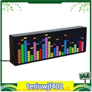 【●TI●】LED Music Spectrum Rhythm Lights Voice Sensor 1624 RGB Atmosphere Level Indicator with Clock Display(Wire Control)