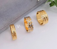 [VJ]Gold Ring "Starry” 3mm-7mm 999.9 Gold Plated Ring Persist 916 Gold[Cincin Belah Rotan]