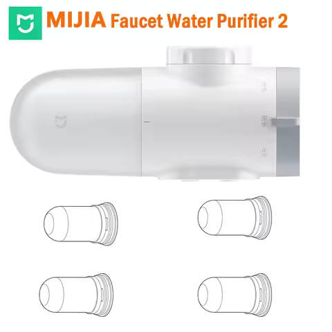 Original MIJIA Faucet Water Purifier 2 MJLTJSQDB01 Machine 4 Kitchen Filter Elements Frosted Visual 