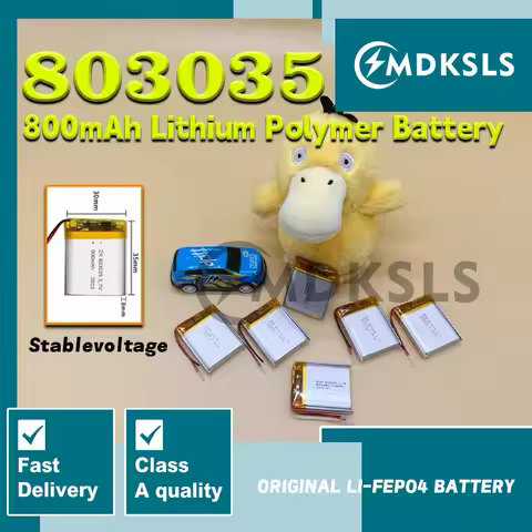 MDKSLS 2025 800mAh 3.7V 803035 Lithium Polymer LiPo RechargeableBatteryPower For Mp3 PAD DVD E-book 