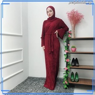 Muslimah  lace dress muslimah plain pleated abaya Moden Pleated Ironless Jubah Long Dress Cassal Fas