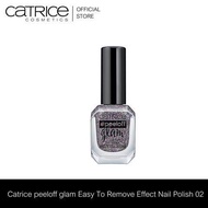 Catrice peeloff glam Easy To Remove Effect Nail Polish - คาทริซพีลอ็อฟแกลมอีซี่ทูรีมูฟเอฟเฟ็คเนลโพลิช (เครื่องสำอาง,น้ำยาทาเล็บ,ยาทาเล็บ,เล็บ,กลิตเตอร์,สีทาเล็)