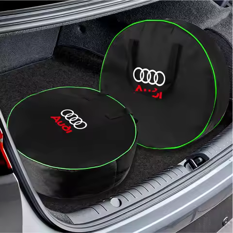 1pc Car Charger Round Storage Bags Large Capacity Tool for Audi Sline A3 8P 8L 8V A4 B8 B6 B7 B9 A6 