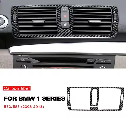 Carbon Fiber Stickers Car Central Air Outlet Trim Car Styling Decoration for BMW 1 Series E81 E82 E8