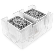 Rotating Card Deck Tray | Standard Sized Playing Cards | Rotates in Any Direction | Clear | 2, 6 or