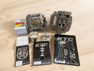 ชุดเสื้อฝาw110i ดรีม 4วาล์ว ฝางานKTC พอตCNC พร้อมเฟืองบิดแคม ลูก53-59 มิล สลัก13 ลูกLHKและAir ปาดหลบ