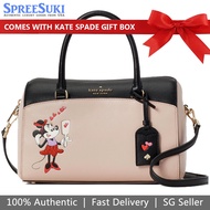 Kate Spade Handbag In Gift Box Disney Crossbody Bag Minnie Mouse Medium Duffel Bag Pale Vellum Beige # WKR00212