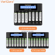 VariCore ALL8 Smart Charger No. 3 No. 4 AA AAA1.2V Ni-MH Battery 3.7V 14500 10440 Pointed Battery 1.