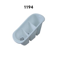3-Compartment Plastic Spoon And Fork Holder White Good Quality PP Material Size 14.3x10.5x22 Cm. Rug