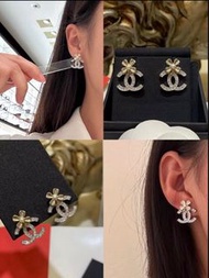 全新 Chanel 耳環 四葉草雙C耳環 香港專門店購買 full set 有單