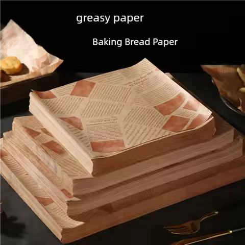 50 pcs Oil-Proof Paper for Wrapping Sandwich Packaging Burger Bread Fried Food Fryer Air Baking Pape