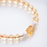 黃水晶貔貅珍珠手鍊 | 招財運水晶手鏈 客製化禮物