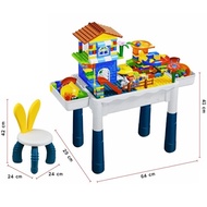⭐️Y&Y Kid toy shop⭐โต๊ะตัวต่อ 20นิ้ว โต๊ะต่อ4in1 โต๊ะตัวต่อเด็ก โต๊ะตัวต่อ+เก้าอี้1ตัว+ตัวต่อ105ชิ้น