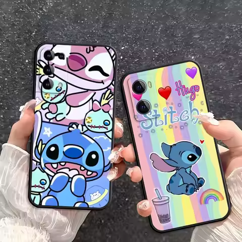 Art Couple Lilo&Stitch Phone Case For OPPO Reno 7 A96 A40 A58 5 6 Realme GT A74 A78 Neo2 A74 A78 Fin