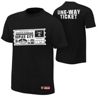 WWE Brock Lesnar One Way Ticket T-shirt F5 Single Route No Return Classic Short Sleeve Men's 100% Pr