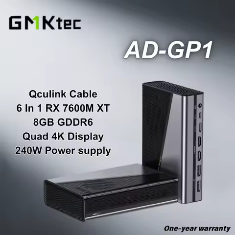 GMKtec AD-GP1 Graphics Card RX 7600M XT 8GB GDDR6 2300MHz Quad 4K Display OCulink PCIE 4.0*4 USB4 24