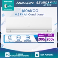 Hisense AC - AI06KCG Air Conditioner 0.5 PK 1/2 PK Inverter (Indoor+Outdoor Unit Only)