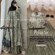 PEFITA SET. Baham Jaguar Premium LD.130cm PB.125cm Ziper aktif.  Skirt: Brokade Full Furing Premium.