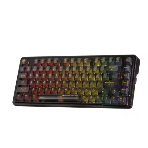 Redragon K649 PRO 78% Wireless Gasket RGB Gaming Keyboard, 3-Modes 82 Keys Full-Transparent Hot-Swap
