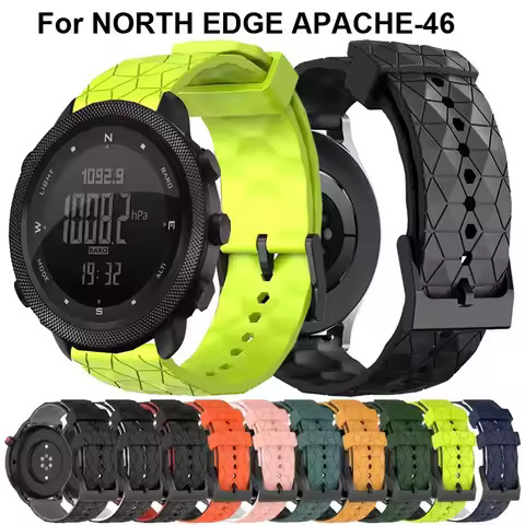 22mm Silicone Watchband For NORTH EDGE APACHE-46 Smartwatch Strap For NORTH EDGE APACHE-46 Sport Bra