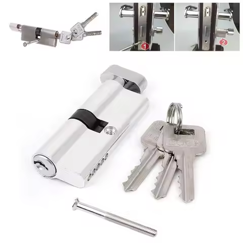 Door Cylinder Lock Biased 3 Keys Anti-Theft Entrance Aluminum Door Lock Home Security Interior Bedro