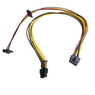 10Pin to PCI-E GPU Video Card 8Pin ( 6+2P ) Socket 2-Port SATA Power Cable For HP DL380 G6 G7 Server