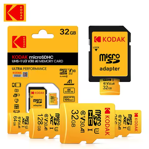 KODAK Micro TF SD Card 32GB 64GB High Speed 4K SDXC SDHC Class10 V30 128GB 256GB HS-I HD SLR Digital