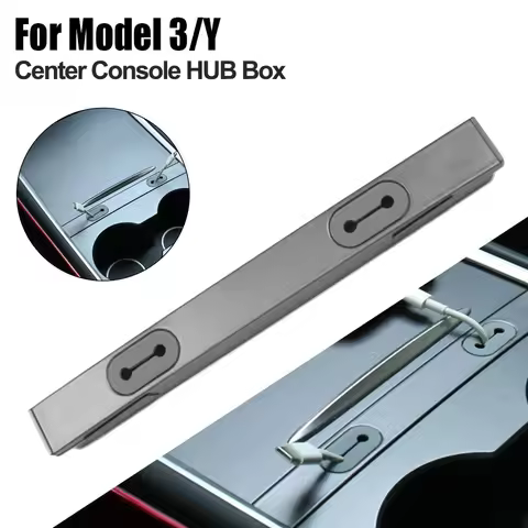 HUB Box for Tesla Model 3 Y Center Console Phone Charging Cable Clip Central Control Docking Station
