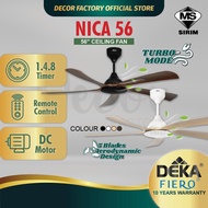 DEKA FIERO Fan FIERO NICA 56 Inch 5 Blades 16 Speed + Reverse + Turbo DC Motor With Remote Control C